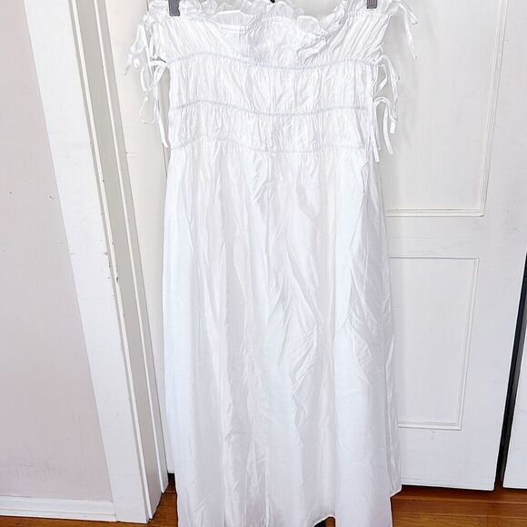 Princess Polly EMILIANO STRAPLESS MAXI DRESS WHITE Nwot Size 12 Lace Up Sides - Picture 9 of 11